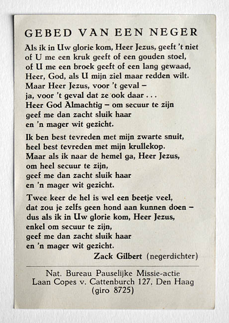 gebed van een neger 0831